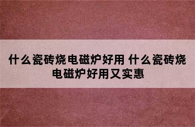 什么瓷砖烧电磁炉好用 什么瓷砖烧电磁炉好用又实惠